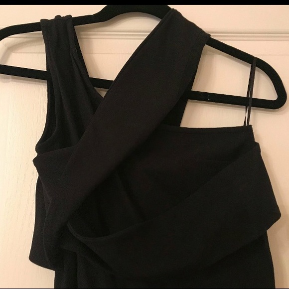 Black Halston Heritage Asymmetrical Dress - Picture 3 of 6